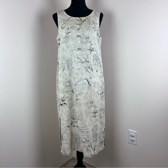 Vintage Sweet Jessie Dress Womens Small Petite Midi Floral 90s Y2K Linen Prarie - Picture 10 of 11